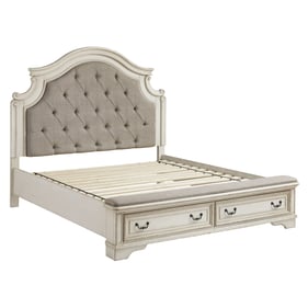 Ashley Furniture Realyn White King Upholstered Storage Bed