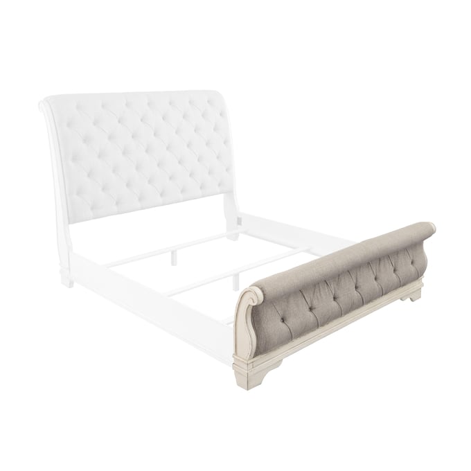 Ashley Furniture Realyn Chipped White Queen Upholster Sleigh Footboard B743-74