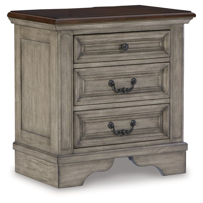 Ashley Furniture Lodenbay Antique Gray Three Drawer Night Stand B751-93