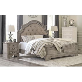 Ashley Furniture Lodenbay Antique Gray 2pc Bedroom Set With King Panel Bed