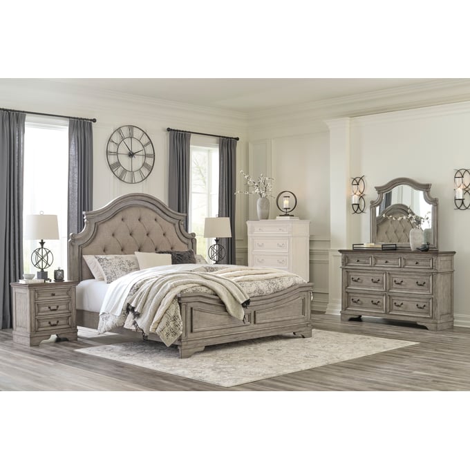 Ashley Furniture Lodenbay Antique Gray 4pc Bedroom Set With Cal King Panel Bed B751-BR-S6