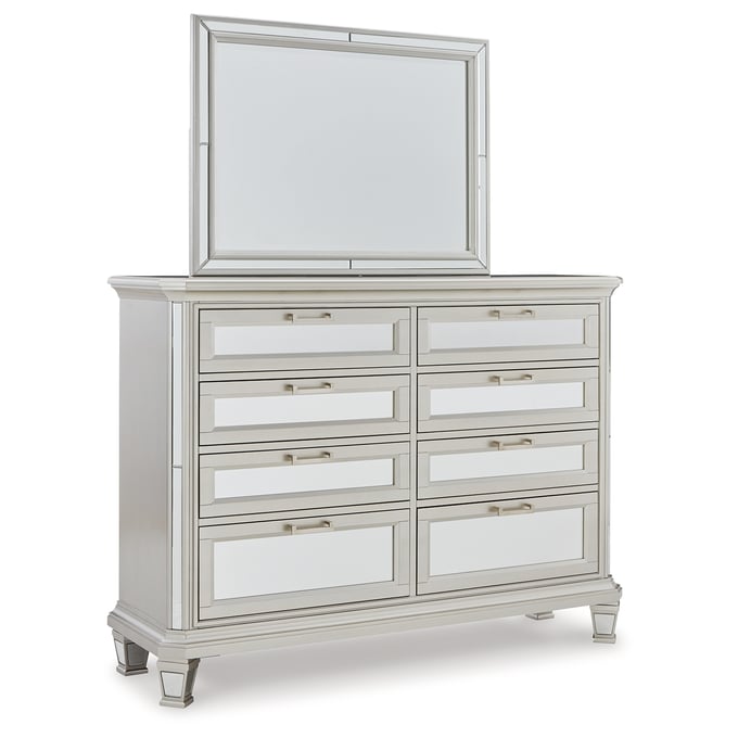 Ashley Furniture Lindenfield Silver Dresser And Mirror B758B1