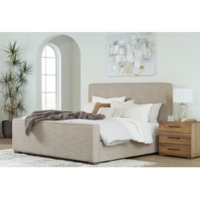 Ashley Furniture Dakmore Oatmeal 2pc Bedroom Set With Cal King Upholstered ...