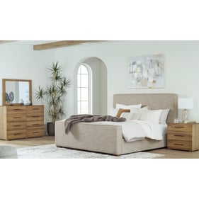 Ashley Furniture Dakmore Oatmeal 4pc Bedroom Set With King Upholstered Bed