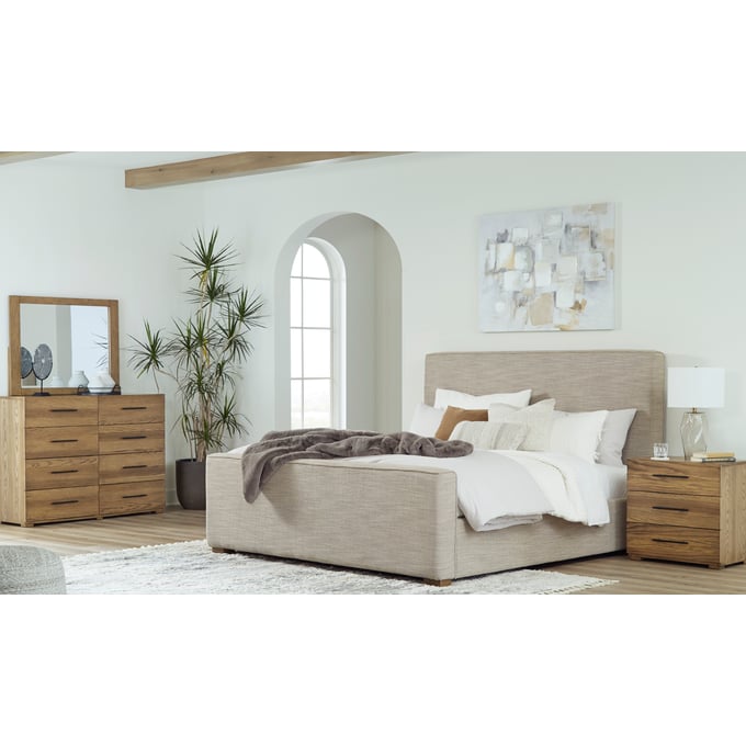 Ashley Furniture Dakmore Oatmeal 4pc Bedroom Set With Cal King Upholstered Bed B783-BR-S5