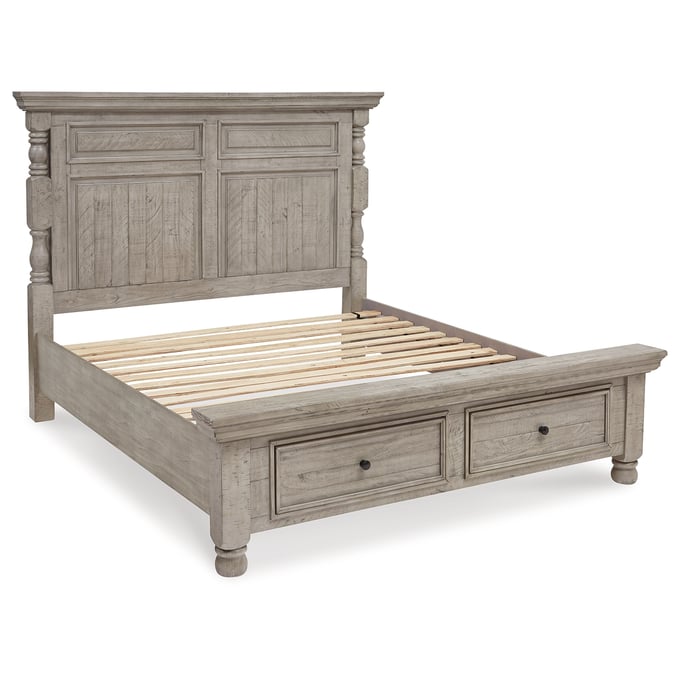 Ashley Furniture Harrastone Gray Cal King Panel Bed B816B5