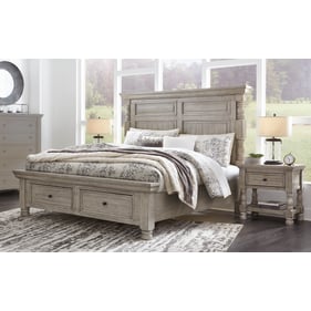 Ashley Furniture Harrastone Gray 2pc Bedroom Set With King Panel Bed