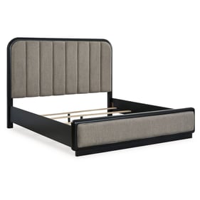 Ashley Furniture Rowanbeck Gray Black Queen Upholstered Panel Bed