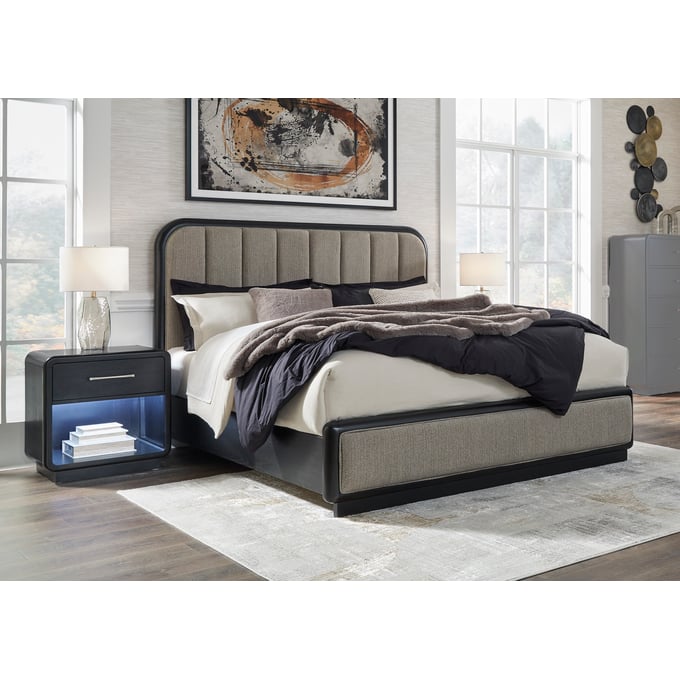 Ashley Furniture Rowanbeck Gray Black 2pc Bedroom Set With Cal King Bed B821-BR-S1