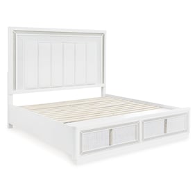 Ashley Furniture Chalanna White Queen Upholstered Storage Bed