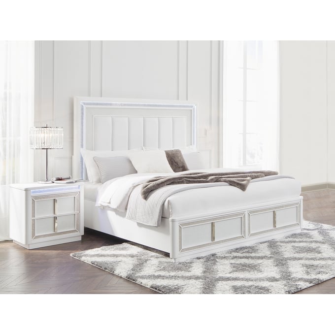 Ashley Furniture Chalanna White 2pc Bedroom Set With Cal King Panel Bed B822-BR-S3