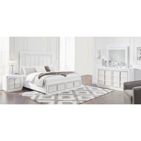 Ashley Furniture Chalanna White 4pc Bedroom Set With King Panel Bed