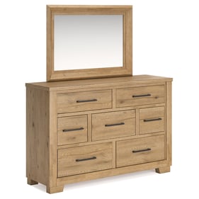 Ashley Furniture Galliden Light Brown Dresser And Mirror