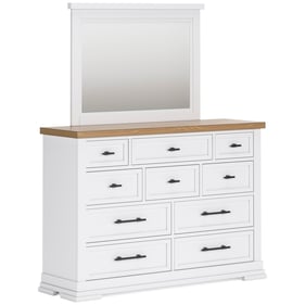 Ashley Furniture Ashbryn White Natural Dresser And Mirror