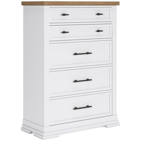 Ashley Furniture Ashbryn White Natural Five Drawer Chest