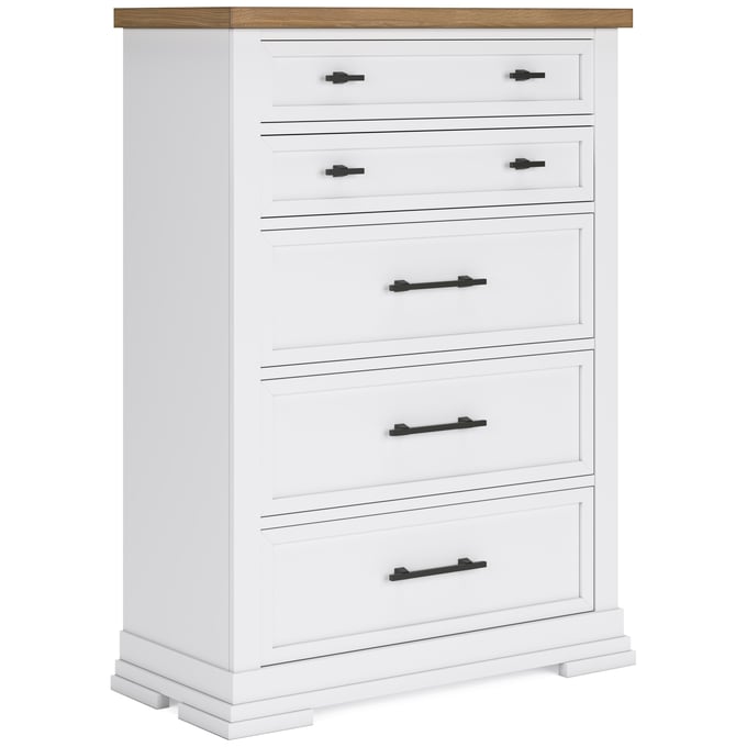 Ashley Furniture Ashbryn White Natural Five Drawer Chest B844-46