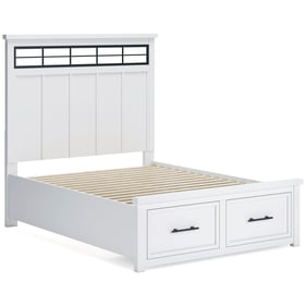 Ashley Furniture Ashbryn White Natural Queen Panel Storage Bed