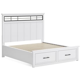 Ashley Furniture Ashbryn White Natural Cal King Panel Storage Bed