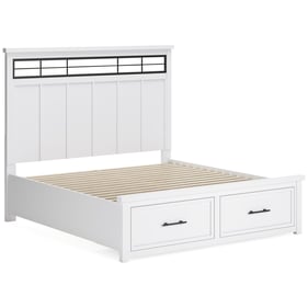 Ashley Furniture Ashbryn White Natural King Panel Storage Bed