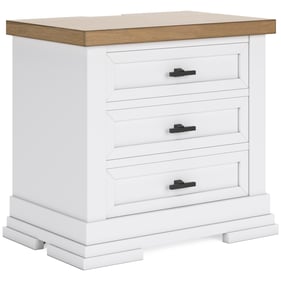 Ashley Furniture Ashbryn White Natural Three Drawer Night Stand