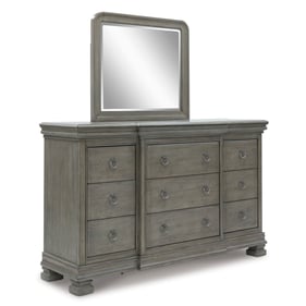 Ashley Lexorne Gray Dresser and Mirror