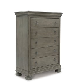 Ashley Lexorne Gray Five Drawer Chest