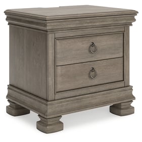 Ashley Furniture Lexorne Gray Three Drawer Night Stand