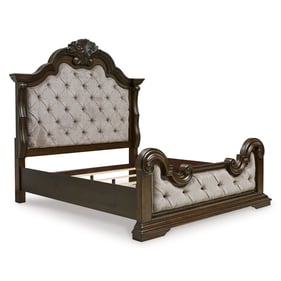 Ashley Furniture Maylee Dark Brown Queen Upholstered Bed