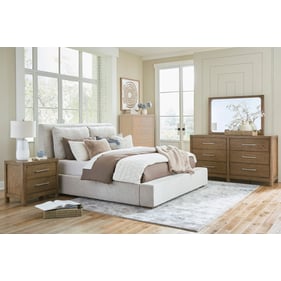 Ashley Furniture Cabalynn Oatmeal 4pc Bedroom Set With Cal King Upholstered...