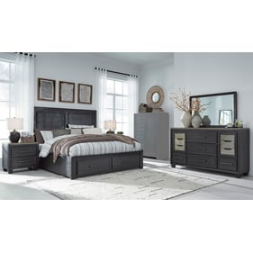 Ashley Furniture Foyland Black Brown 4pc Bedroom Set With Queen Storage Bed