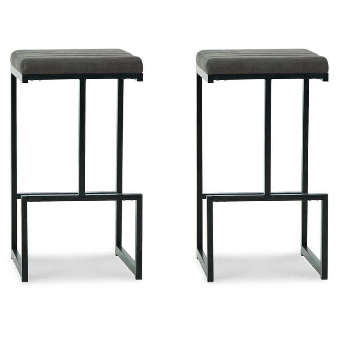 2 Ashley Furniture Strumford Gray Tall Upholster Barstools D109-130