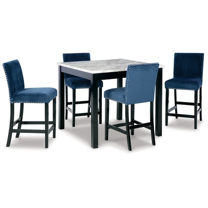 Ashley Furniture Cranderlyn Blue 5pc Square Counter Height Set D163-223