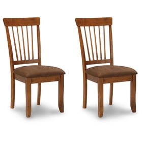 2 Ashley Furniture Berringer Rustic Brown Dining Upholstered Side Chairs