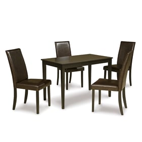 Ashley Furniture Kimonte Dark Brown 5pc Rectangle Dining Room Complete Set