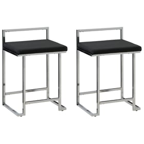 2 Ashley Furniture Madanere Black Upholstered Counter Stools