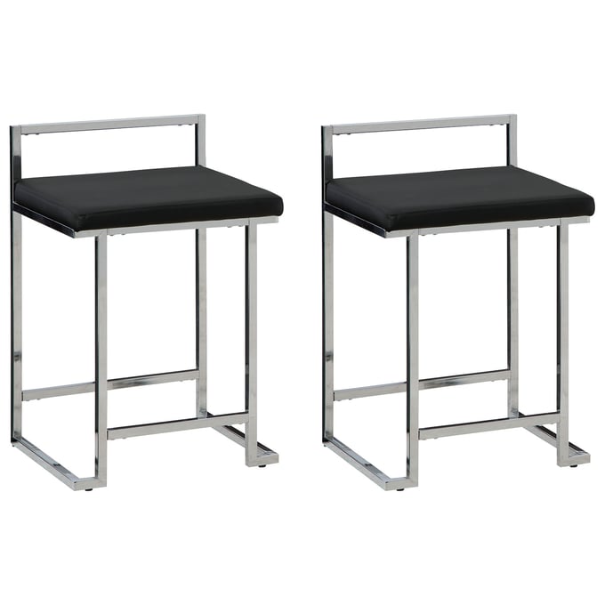 2 Ashley Furniture Madanere Black Upholstered Counter Stools D275-624