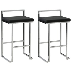 2 Ashley Furniture Madanere Black Tall Upholstered Bar Stools