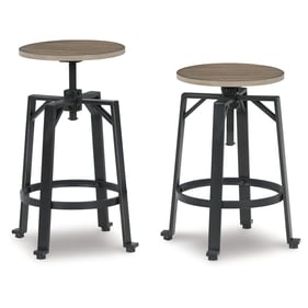 2 Ashley Furniture Lesterton Light Brown Black Swivel Counter Height Stools