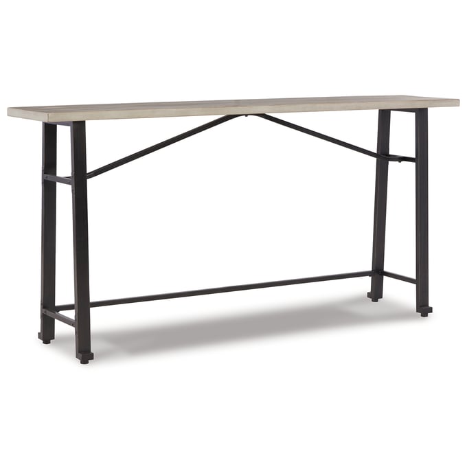 Ashley Furniture Karisslyn Whitewash Black Long Counter Table D336-52