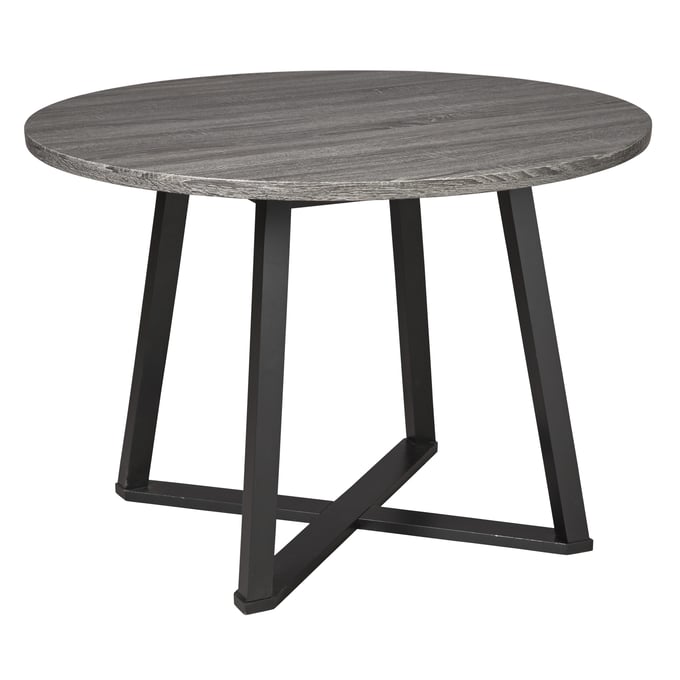 Ashley Furniture Centiar Gray Black Round Dining Table D372-16