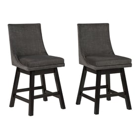 2 Ashley Furniture Tallenger Dark Gray Upholstered Swivel Barstools