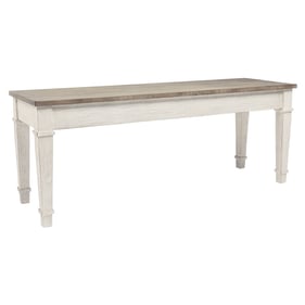 Ashley Furniture Skempton White Light Brown Storage Dining Bench