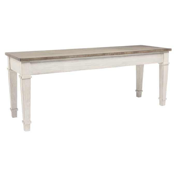 Ashley Furniture Skempton White Light Brown Storage Dining Bench D394-00