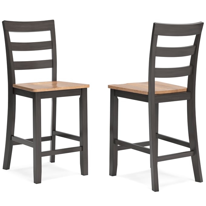 2 Ashley Furniture Gesthaven Natural Brown Barstools D396-124