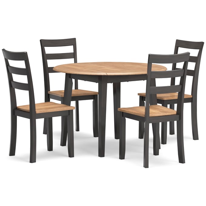 Ashley Furniture Gesthaven Natural Brown 5pc Round Dining Room Set D396-DR-S2