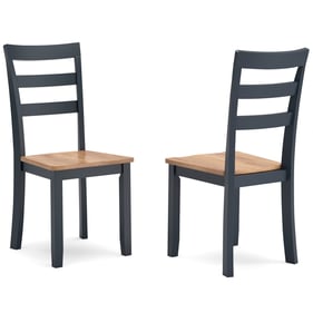 2 Ashley Furniture Gesthaven Natural Blue Dining Side Chairs