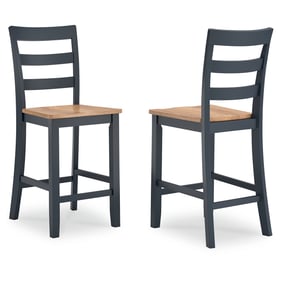 2 Ashley Furniture Gesthaven Natural Blue Barstools