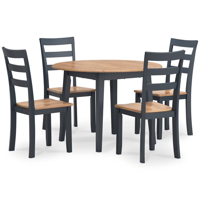 Ashley Furniture Gesthaven Natural Blue 5pc Round Dining Room Set D399-DR-S2