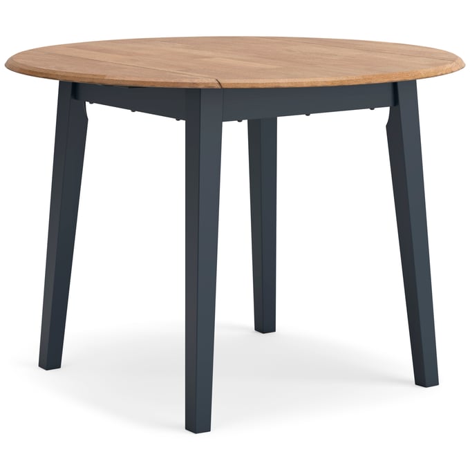 Ashley Furniture Gesthaven Natural Blue Round Drop Leaf Dining Table D399-15