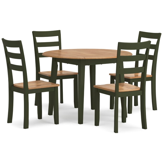 Ashley Furniture Gesthaven Natural Green 5pc Round Dining Room Set D401-DR-S2